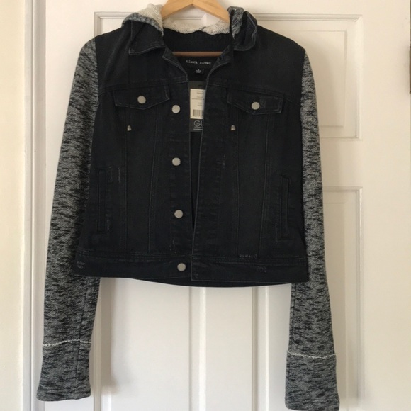 Black Rivet Jackets & Blazers - BNWT Black Denim Jacket/Hoodie